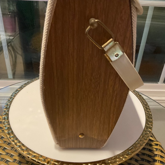 VINTAGE 1960s Bejeweled Box Bird Flower Canvas Handbag - Picture 5 of 10